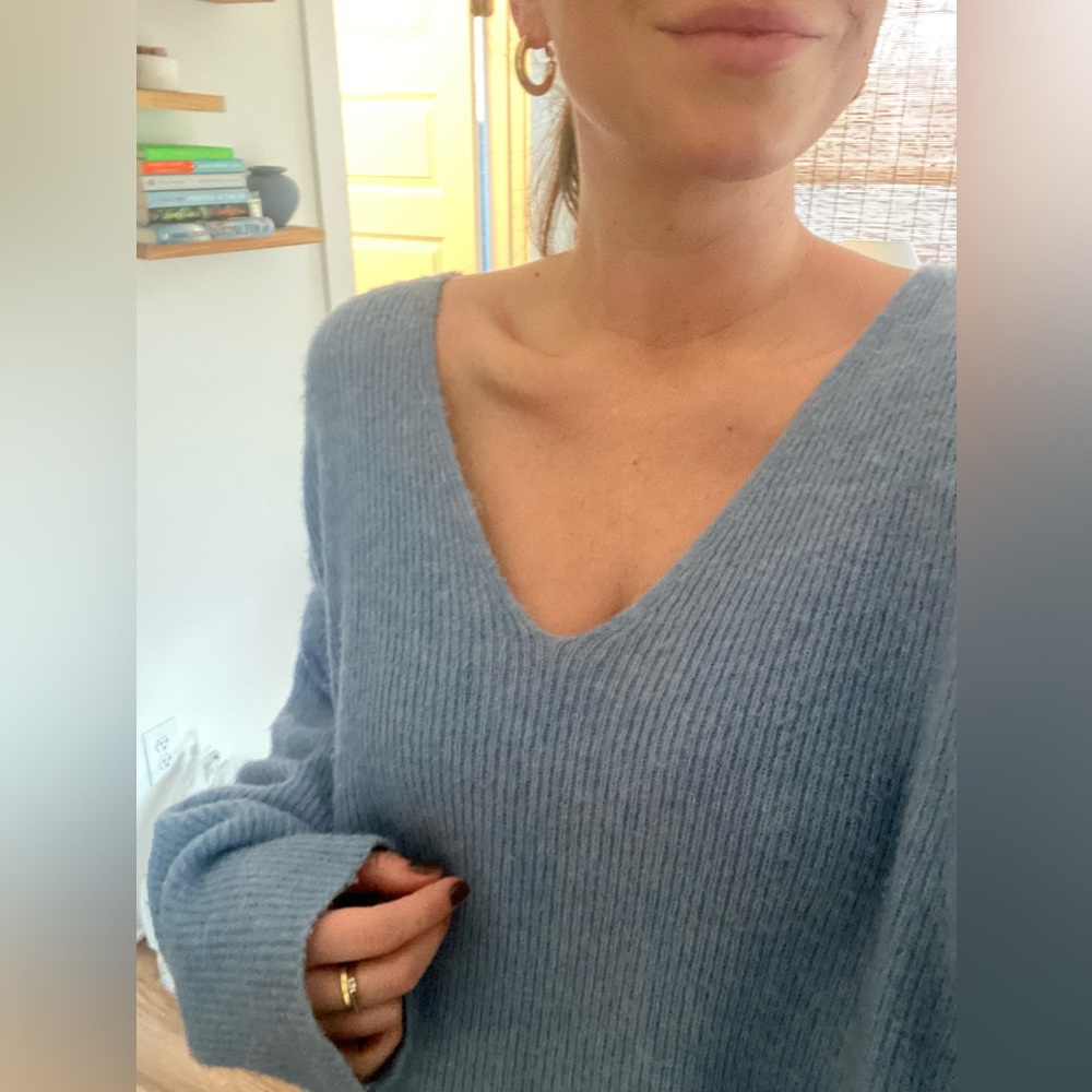 Something Navy Oversized Blue knit sweater